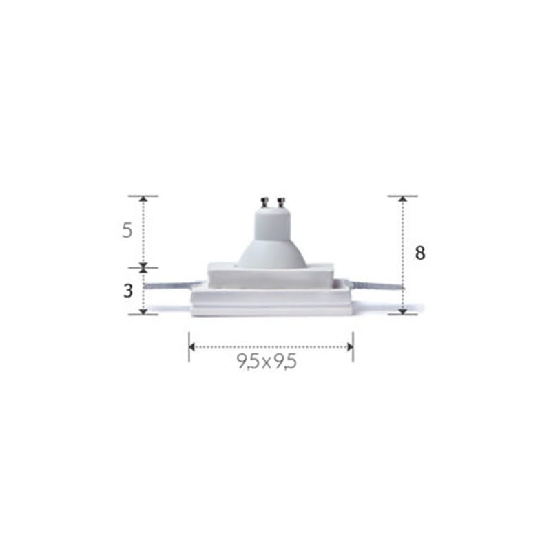 Porta faretto da incasso in gesso quadrato ART.42 - immagine 4
