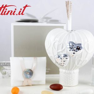23142 Profumatore Mongolfiera con Cuori Argento Claraluna
