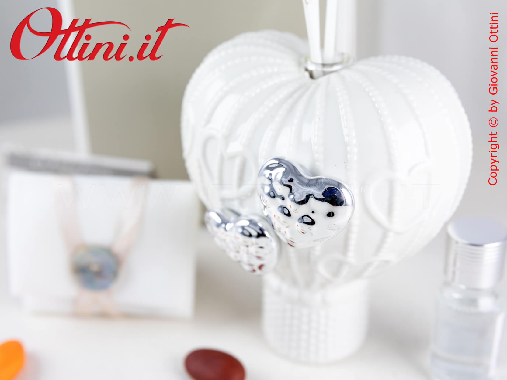 23142 Profumatore Mongolfiera con Cuori Argento Claraluna - immagine 2