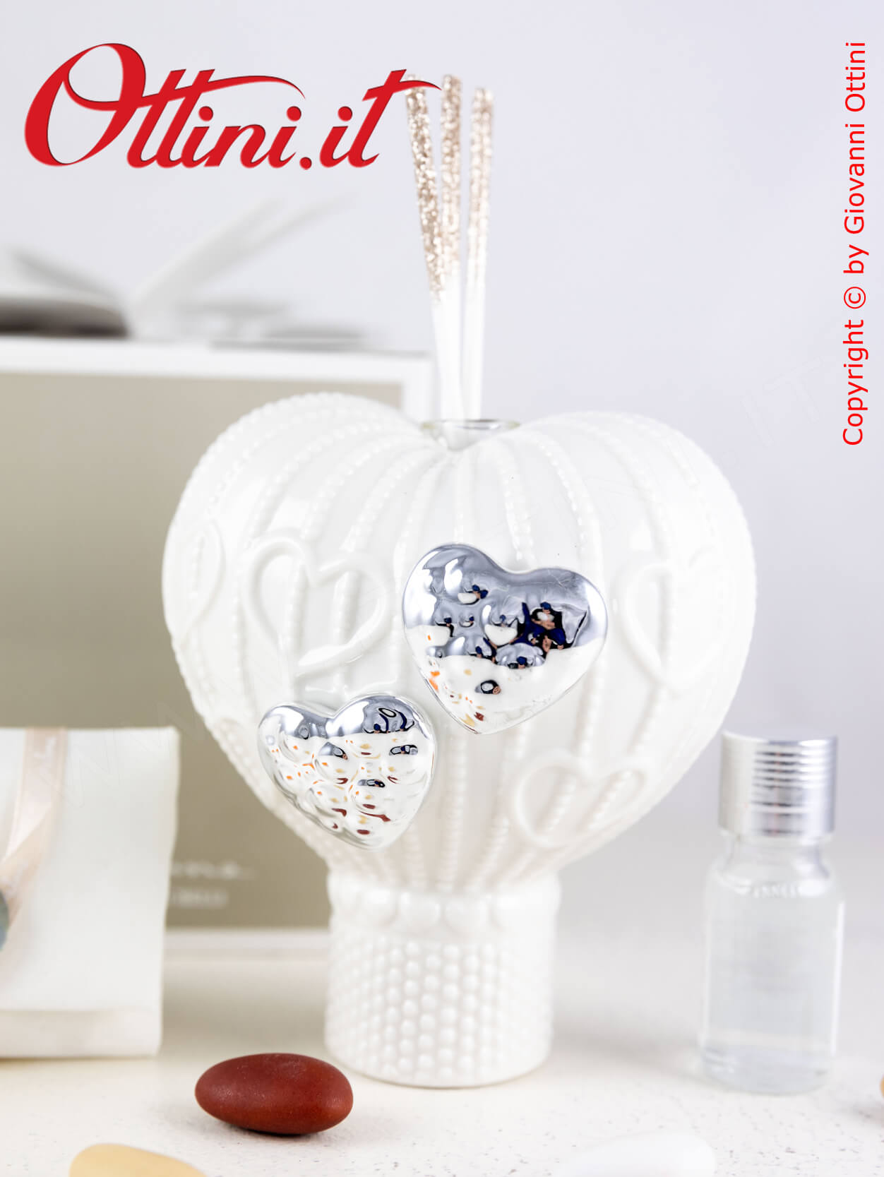 23142 Profumatore Mongolfiera con Cuori Argento Claraluna - immagine 3