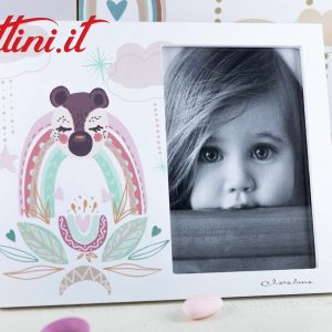 Portafoto Arcobaleno con Orsetto Rosa 23632 Claraluna