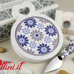 Tagliere Grande Tondo con maiolica e Coltellino – 24043 Claraluna