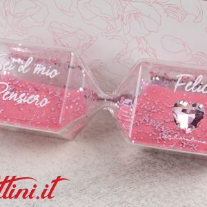Clessidra Quadrata Rosa Grande con Cuore – 25215C Claraluna