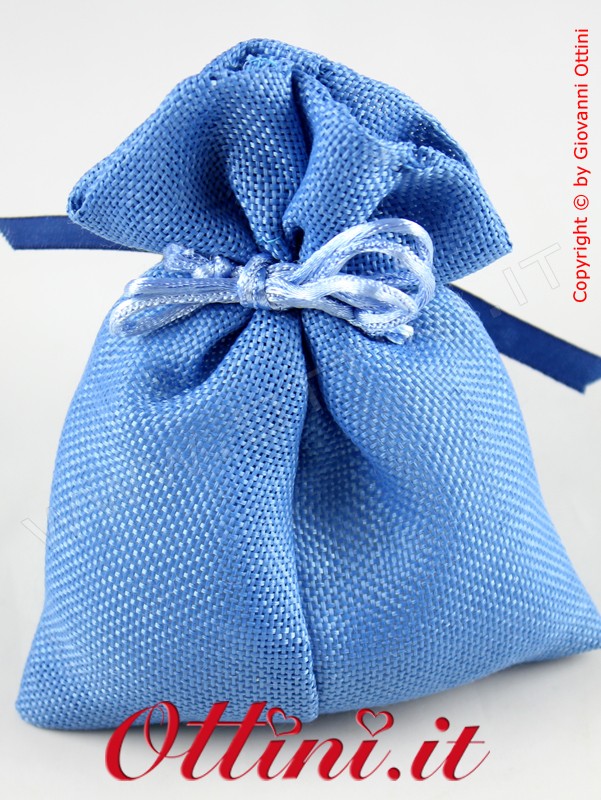 Sacchetto Bag 2 Rose in cotone Blu - immagine 4