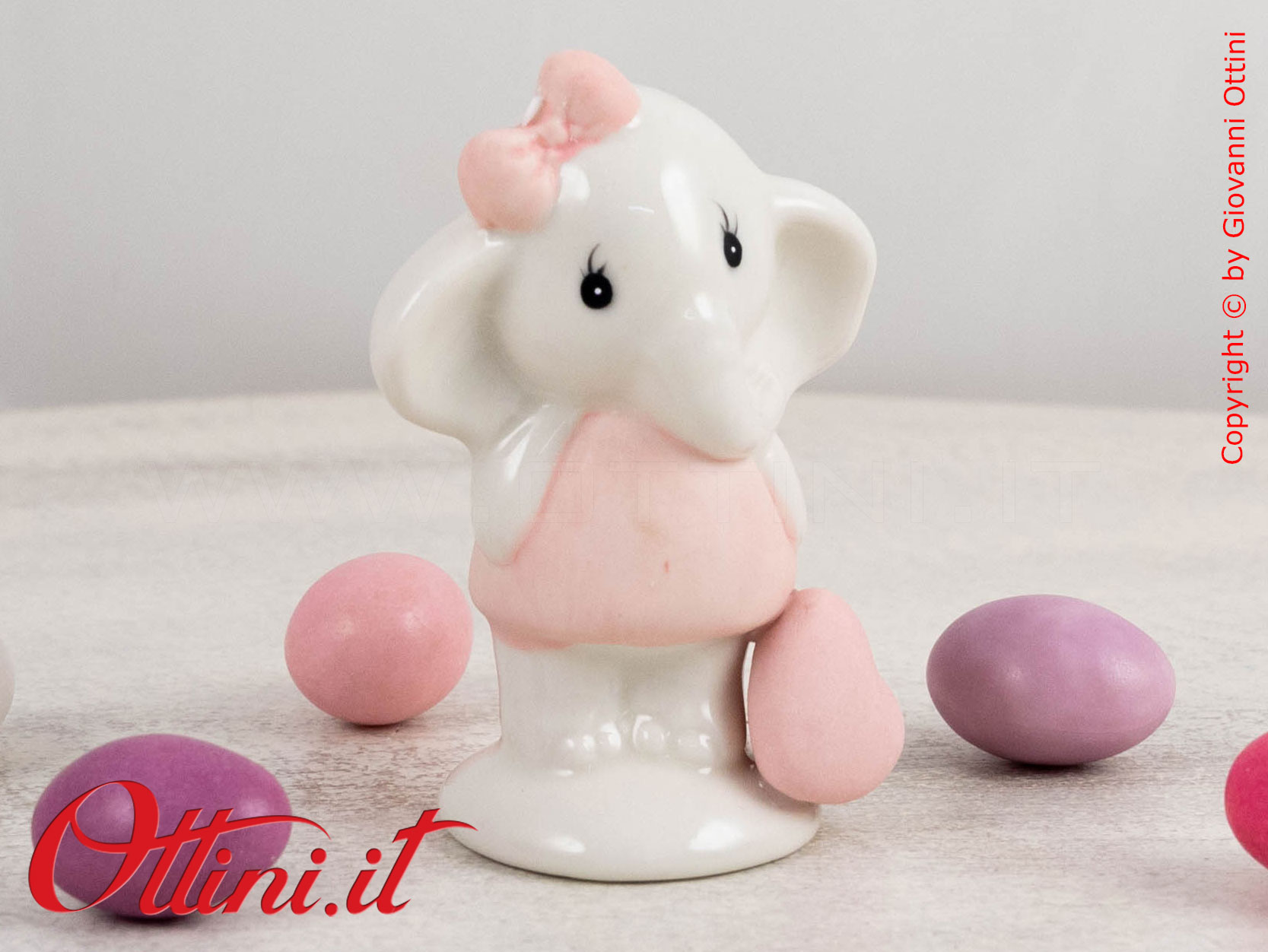 Elefantino Rosa in porcellana – 25391 Claraluna