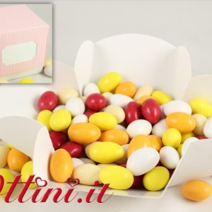 Box cm 9x9x9 Vassoio Porta Confetti Righe Rosa