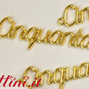 Ciondolo decoro Scritta Cinquanta in Zama Dorata