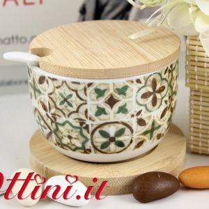 Zuccheriera Legno e Ceramica – Pick e Partecip. OMAGGIO