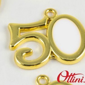 Ciondolo Decoro 50 in Zama Dorata e smaltata