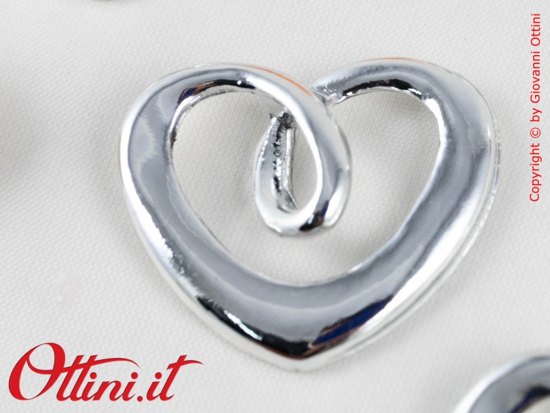 Cuore Ciondolo Decoro Zama Argentata