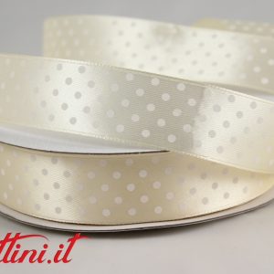 Rotolo Nastro Avorio pois Bianchi 25mm Doppio Raso