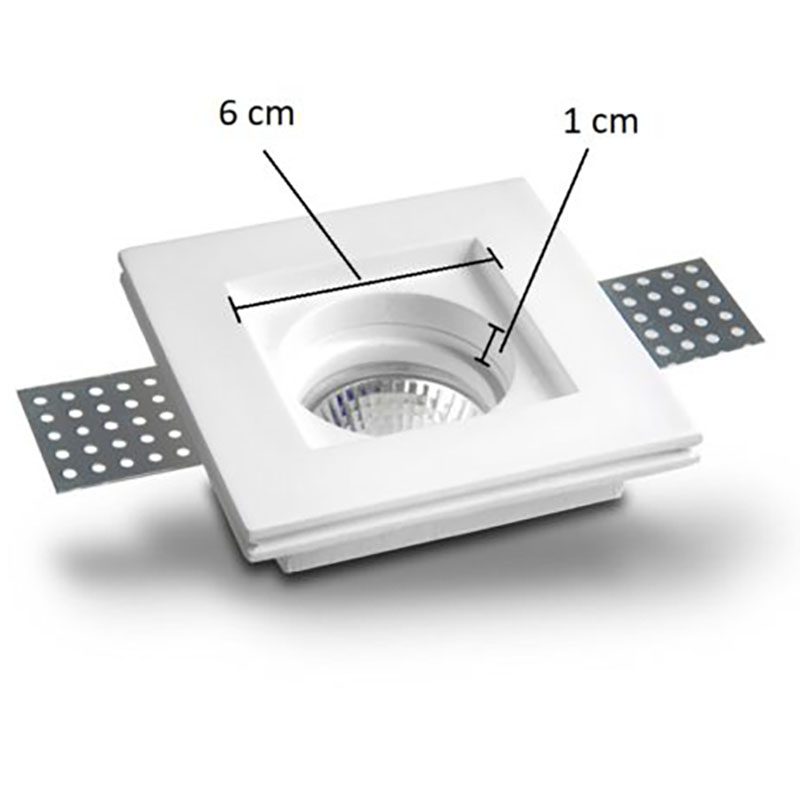 Porta faretto da incasso in gesso quadrato ART.42 - immagine 3