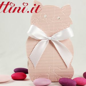 Scatolina Porta Confetti Gatto Rosa