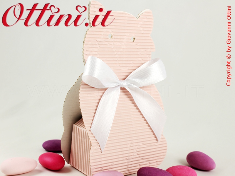 Scatolina Porta Confetti Gatto Rosa - immagine 4