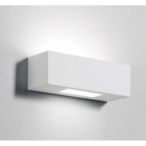 Applique in gesso verniciabile lampada da parete moderno portalampada E14 vetro Art.3027