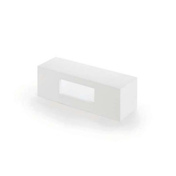 Applique in gesso verniciabile lampada da parete moderno portalampada E14 vetro Art.3027 - immagine 3