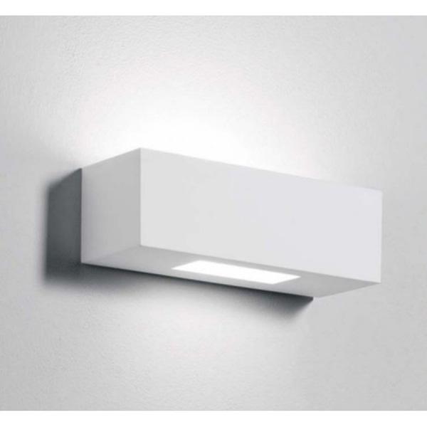 Applique in gesso verniciabile lampada da parete moderno portalampada E14 vetro Art.3027 - immagine 4