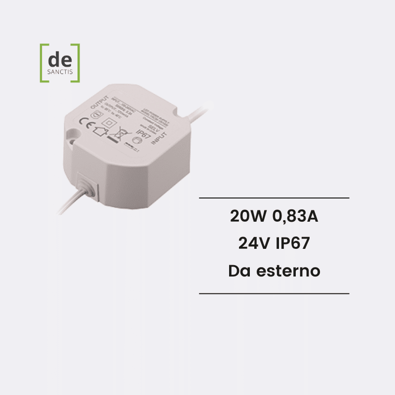 Alimentatore 20W 24V 0.83a ip67 – de Sanctis Light & Design