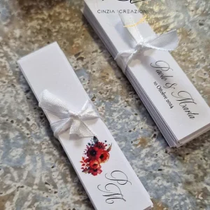 Arancio – bigliettini bomboniera fiori autunnali