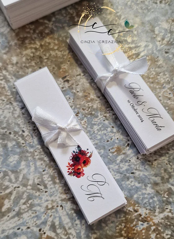 Arancio – bigliettini bomboniera fiori autunnali