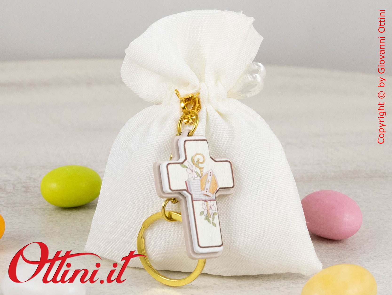 Sacchettino Cresima Portachiavi Croce