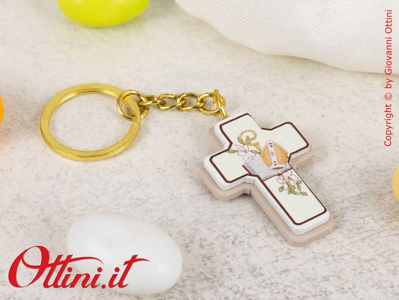 Sacchettino Cresima Portachiavi Croce - immagine 2