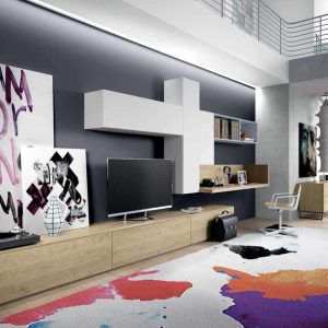 Parete Attrezzata Astor Sky 2.0 Modello Superfici Eclettiche Composizione 514