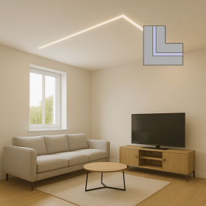 Cartongesso preassemblato Profilo Led raccordo a L per tagli di luce in gesso rivestito DS9023L