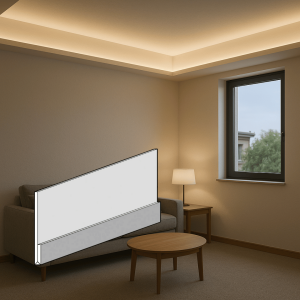 Cartongesso preassemblato Profilo Led sotto veletta in gesso rivestito bordo risvoltato DS9032