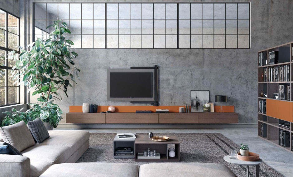 Parete Attrezzata Astor Skyline 3.0 Modello Industrial style