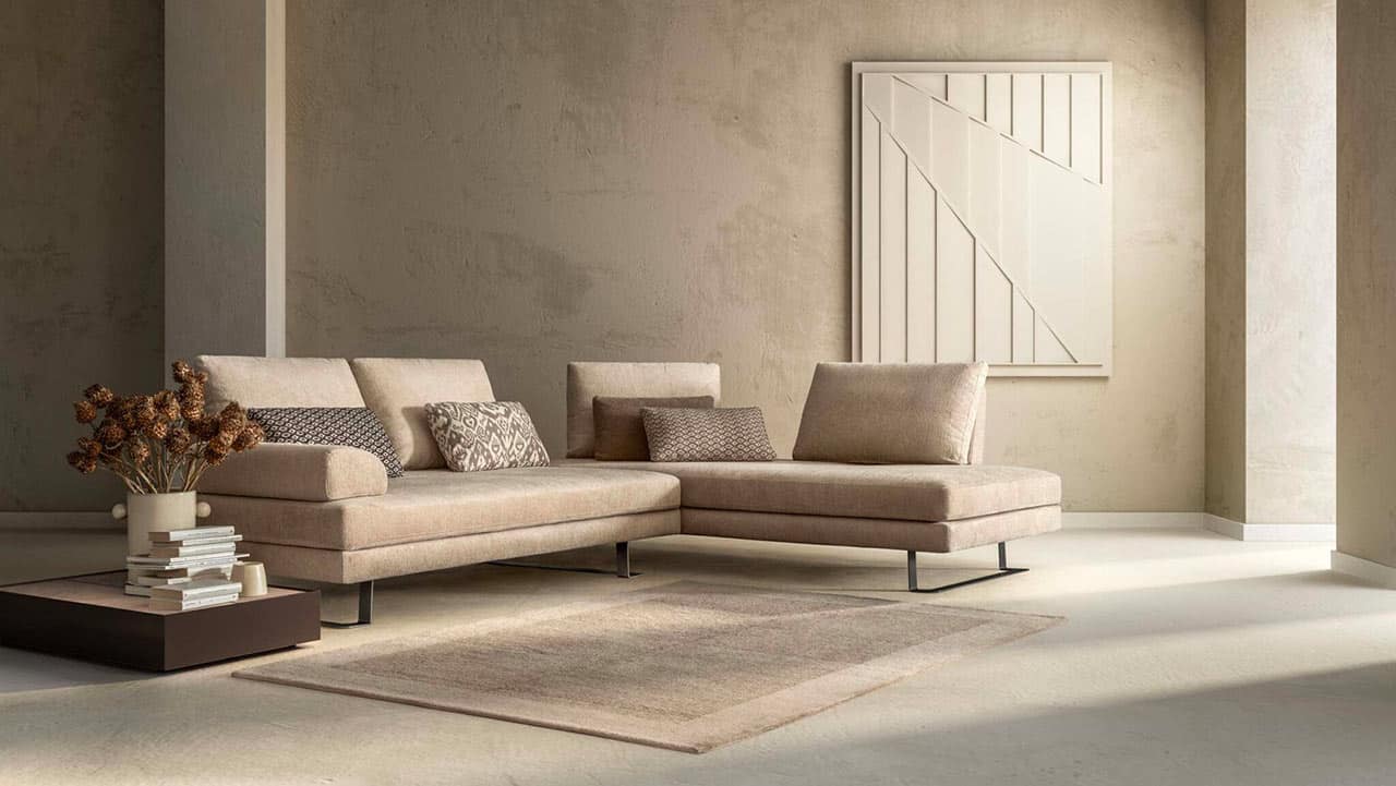 Divano componibile con schienali retraibili piede alto Mosca - immagine 2