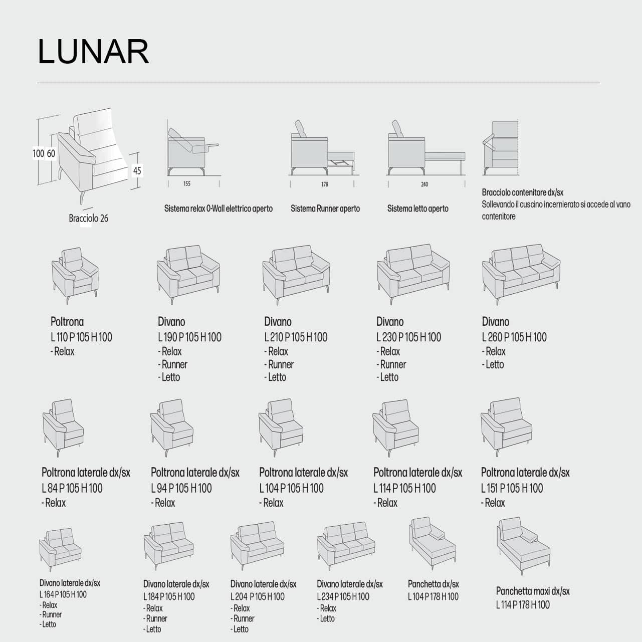 Divano letto Runner componibile Lunar - immagine 7
