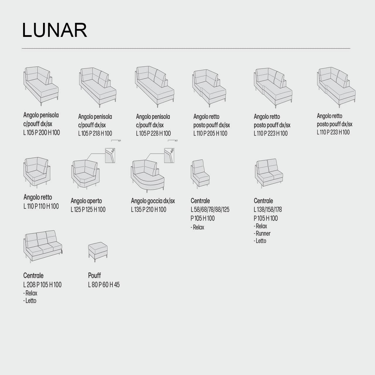 Divano letto Runner componibile Lunar - immagine 8