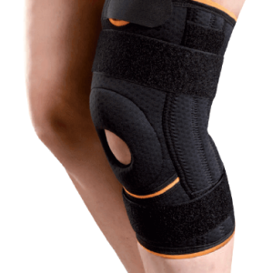Ginocchiera steccata in neoprene con foro rotuleo integrato orione 5709