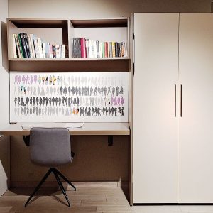 Letto a scomparsa singolo verticale Abacus con scrivania da esposizione