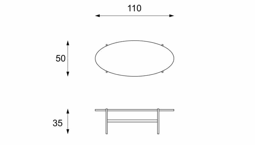 Tavolino salotto Elena base in metallo nera - immagine 9