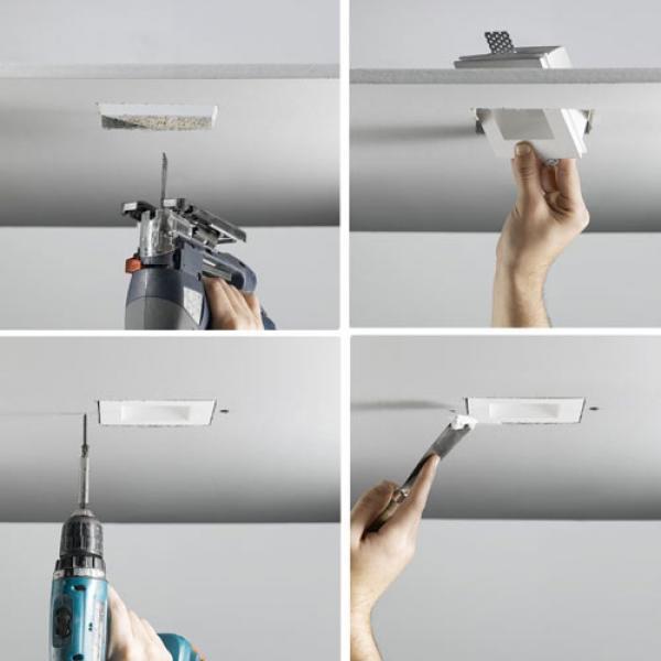 Porta faretto da incasso in gesso quadrato ART.42 - immagine 5