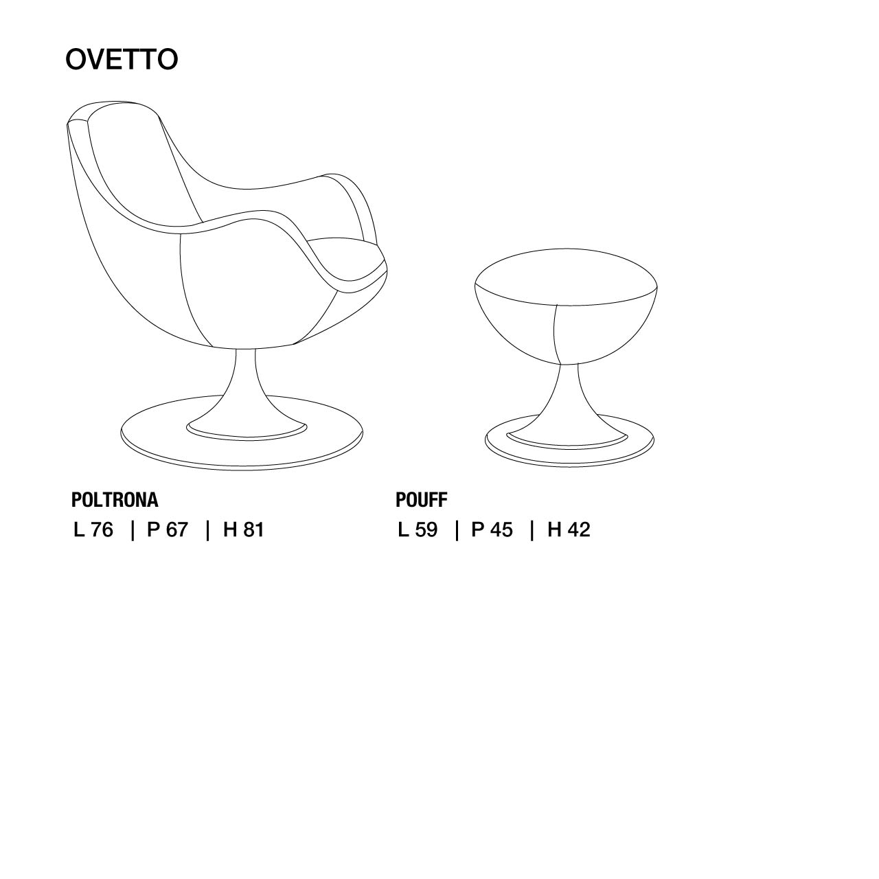 Poltrona moderna design particolare Ovetto - immagine 2