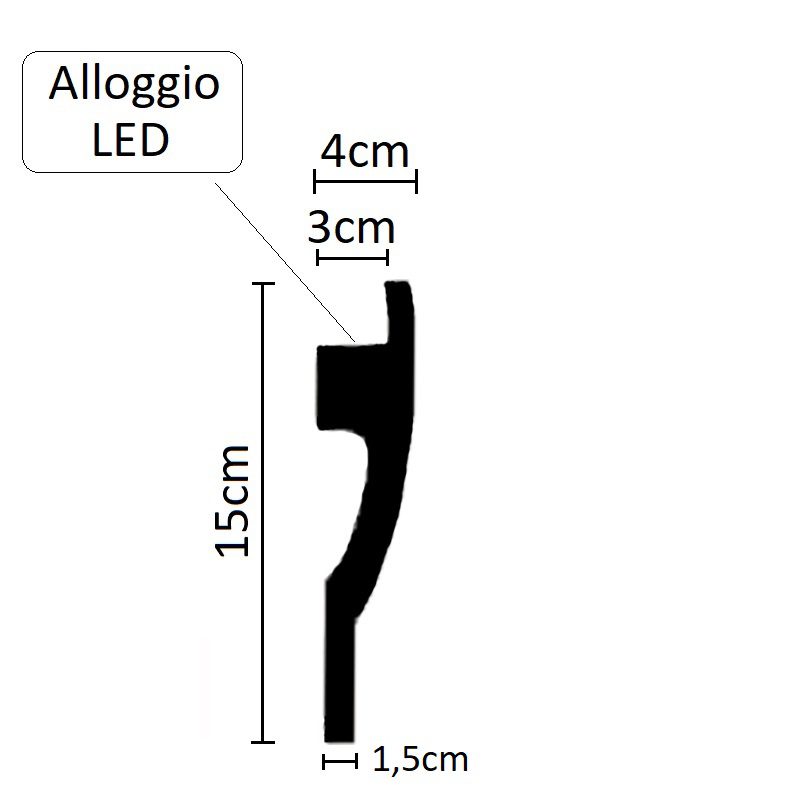 Cornice per led in gesso per illuminazione indiretta DS5011 - immagine 4