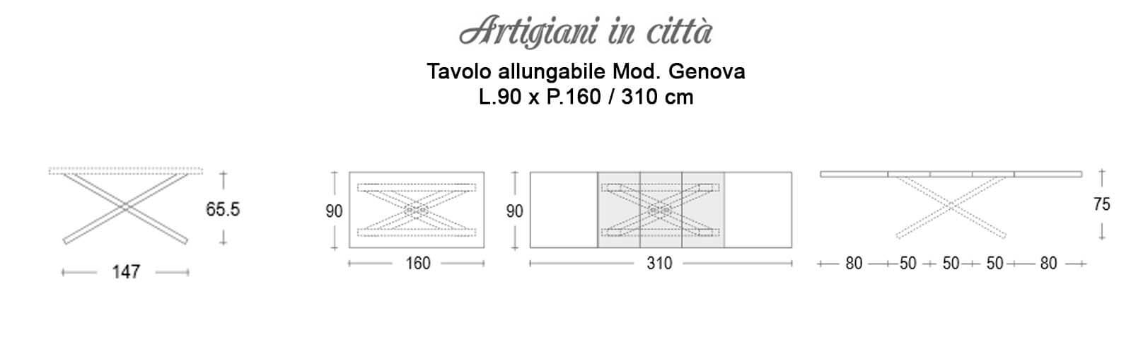 Tavolo Allungabile Modello Genova - immagine 4