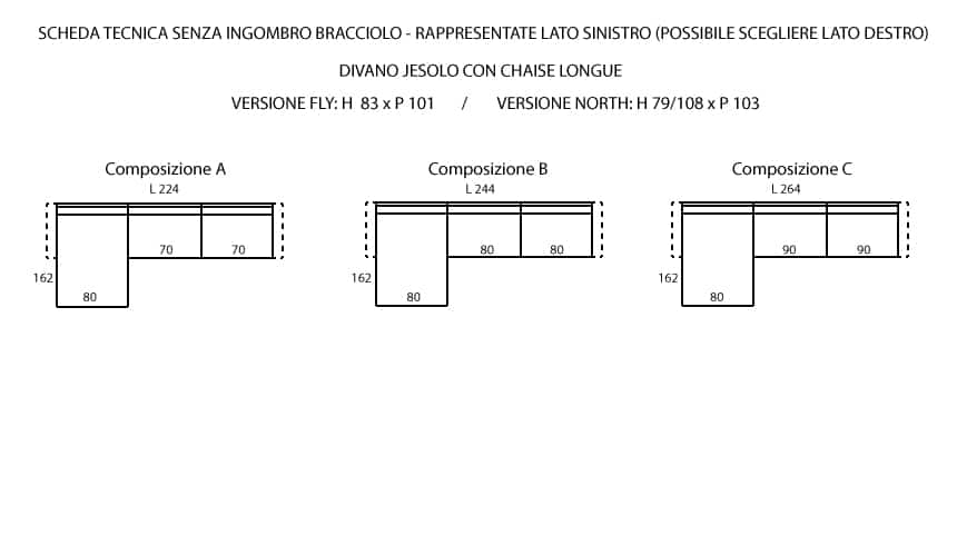 Divano letto per spazi stretti Jesolo North schienale alto recline - immagine 8