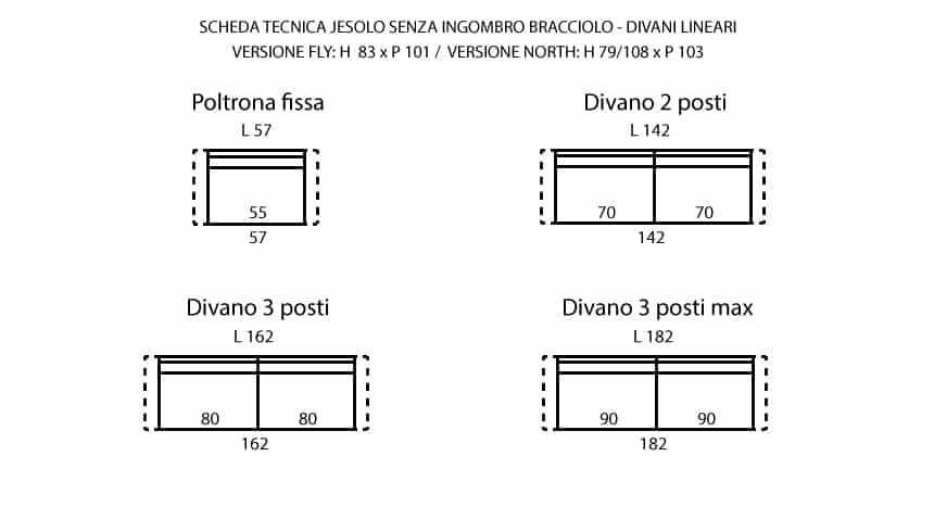 Divano letto per spazi stretti Jesolo North schienale alto recline - immagine 7
