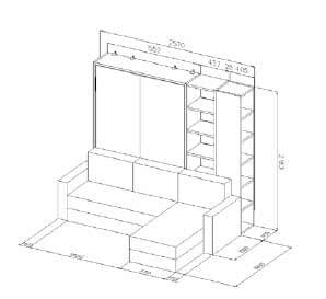 Letto A Scomparsa con Sofà Modello Tuli - immagine 3