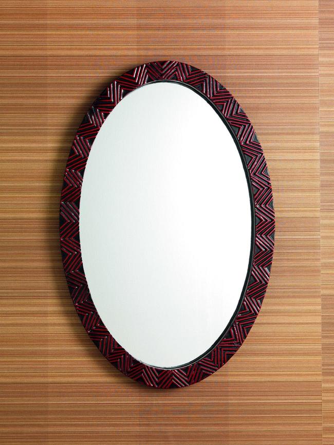 Specchiera ovale con cornice in legno Casazza