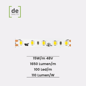 Striscia led monocolore 2835 15W/M 48V 100 Led/m IP20  – De Sanctis Light & Design