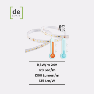 Strip Led 2835 Ip65 9,6W 24V Alta E Bassa Temperatura Spa 135 Lm/M- De Sanctis Light & Design