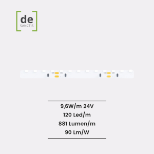 Strip Led Side Smd3014  9,6W/Mt  Ip20  2700K 24V 8Mm  90 Lm/M- De Sanctis Light & Design