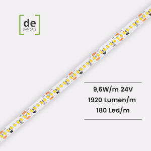 Striscia led monocolore 2835 9,6 W/M 24V 180 Led/m IP20 – De Sanctis Light & Design