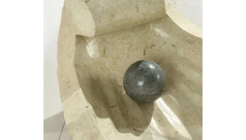 Tavolino da salotto Perla base in pietra - immagine 4