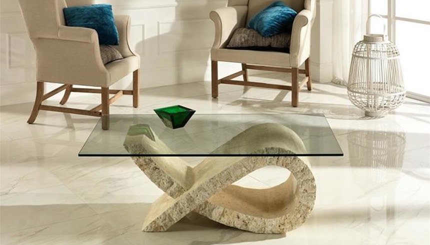 Tavolino da salotto in pietra Fioko